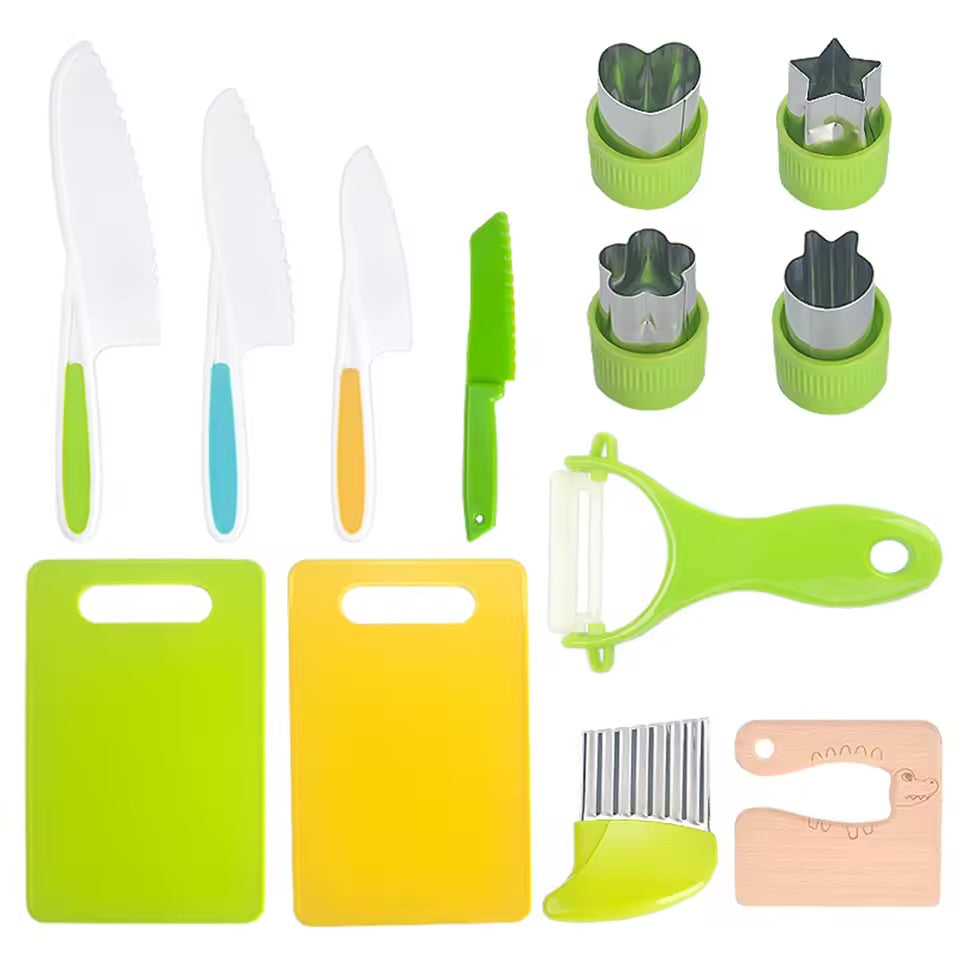 Mini Chef™ Pro Set –Montessori Kitchen Tools for Kids (Safe & Real Cooking Fun)